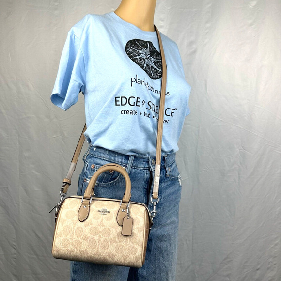 NWT Coach Mini Rowan Crossbody Bag In Blocked Signature Canvas CW330 - Picture 6 of 10